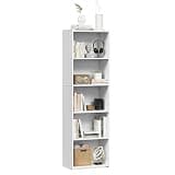 ZENY 5-Tier Shelf Bookcase, Freestanding Wood Storage Display Open Bookshelf for Home Office, White