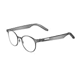 Dymesty AI Smart Glasses with Real-Time Translation & Meeting Transcription Titanium Frame, Bluetooth Open-Ear Audio, Voice Recording, No Camera Privacy-First, ChatGPT & Gemini, 48H Battery,Gray
