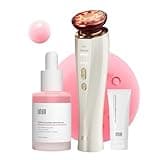 INIA Flare 3-in-1 Microcurrent Facial Device Red Light Therapy for Face and Neck Massager Tool with Heat & Vibration for Skincare Puffiness, Firming, Smoothing