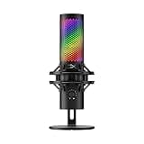 HyperX QuadCast 2 S – USB Microphone, with RGB Lighting, Streaming and Podcasting, with On-Board Controls, LED Lighting, Removable Shock Mount, PC, Mac, USB-C - Black