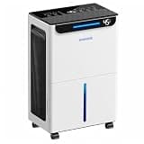 GoGuess 2500 Sq.ft Dehumidifier for Basement - 34 Pints, Drain Hose & Humidity Control Large Room Dehumidifiers for Home, RV, Bathroom, Bedroom - 3 Modes & 24H Timer White