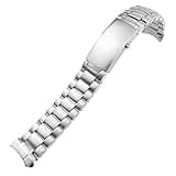 ILAZI 20mm 316L Stainless Steel Watchbands For Omega Speedmaster 007 Seamaster 300 AT150 Planet Ocean Speedmaster Watch Strap 18mm(3 beads,18mm)