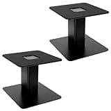 Desktop Speaker Stands Pair, Heavy Duty 7”x 7” Metal Tray, Sturdy Flat Base for 4" to 7" Monitor & Bookshelf Speakers, Compact Monitor Speaker Stand Riser for Home/Studio Speakers, 6" Tall/Black