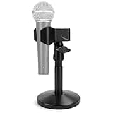 YIBEICO Desktop Microphone Stand for Shure/Sennheiser/Audio-Technica/Fifine,Premium Detachable Base with Mic Spring Clip, Table Mic Stand for Sound Pickup,Podcast & Recording