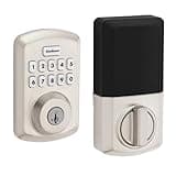 Kwikset Powerbolt 250 10-Button Keypad Satin Nickel Transitional Electronic Deadbolt Door Lock, Featuring Convenient Keyless Entry, Customizable User Codes, and Auto-Locking