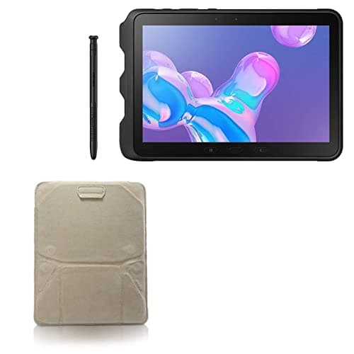 BoxWave Case Compatible with Samsung Galaxy Tab Active4 Pro - Velvet Pouch Stand, Velour Slip Sleeve Built-in Foldable Kickstand - Tan