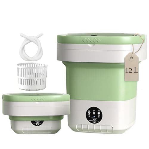 LumenOrbit Mini Washing Machine Foldable Portable Washer with Spin-Dry, Dorms/Apartments/Business Trips/Travel/Car Camping/Office