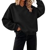 Ceboyel Women's V Neck Sweatshirt Long Sleeve Casual Loose Fit Pullover Top