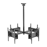 LIUZQWAED Monitor Ceiling Stands - Four Sided Ceiling TV Mount Bracket, 32-50 Inch Full Motion, 4 Movement Flat/Curved Screen Bracket, Height Adjustable TV Stand