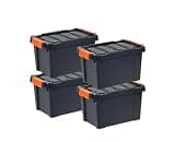 Set of 4 20 Qt./5 Gal. Heavy-duty Stackable Storage Totes NL81676