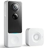 3MP Camera Doorbell Camera Wireless Video Doorbell 2K HD- No Subscription Required, Free Human Motion Detection, Package Detection, Battery Powered, Works with Alexa &Google Assistant,2.4GHz WiFi Only