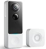 3MP Camera Doorbell Camera Wireless Video Doorbell 2K HD- No Subscription Required, Free Human Motion Detection, Package Detection, Battery Powered, Works with Alexa &Google Assistant,2.4GHz WiFi Only