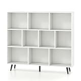 47" 10-Cube Bookcase with Metal Legs