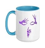 Purple Skeleton Hands Shhh Say Less Purple Color Graphic Ceramic Mug, Blue/White, 15oz