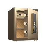fireproof safe Biometric Safe with Touch Screen Keypad Fingerprint Home Safe Box Dual Alarm System, for Cash Jewelry(Gold)