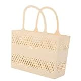 YunJove Portable Storage Organizer with Easy Carry Handles, Beige