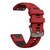 FVBBVCKAA 20 22 26MM Silicone WatchBand Strap Fit For Garmin Fenix 8 E 7 7X 6X 6 Pro 5 5X Plus Epix Enduro 3 WristStrap QuickFit Release Bracelet(Red black,20mm)