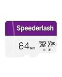 Micro SDXC Memory Card 64GB Pack, Speederlash Camera Plus TF Card with Adapter, 90MB/s Read Speed, 4K UHD&5K Video Support, U3 V30 A1 Rated, for Security Camera, Smartphone, Drone, Tablet, PC
