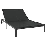 vidaXL Sunbed Black 206 x 115 x 75 cm Poly Rattan, Garden and Terrace, Modern Sunbed, Outdoor Lounger, Poly Rattan Furniture, Comfort Reclining Chair for Relaxation