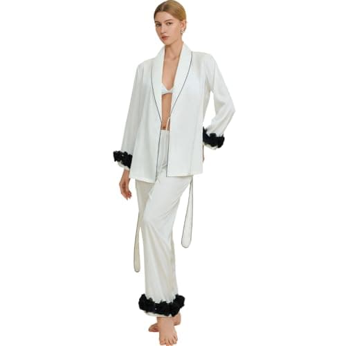 Pajamas For Women Set V-Neck Long Sleeve Pullover And Pants Sexy Noble European Casual Home Loungewear