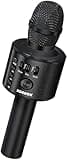 BONAOK Wireless Bluetooth Karaoke Microphone,3-in-1 Portable Handheld Karaoke Mic Speaker Machine Home Party Birthday for All Smartphones Q37 (Black)