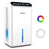Dehumidifier for Home up to 1000 sq.ft, 98oz Small Quiet Dehumidifier with Drain Hose, 3 Timer Modes, Auto Shut Off, Aromatherapy & 7 Color Light for Bedroom, Bathroom, Basement (Sliver White)