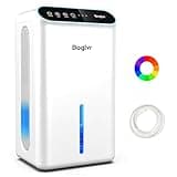 Dehumidifier for Home up to 1000 sq.ft, 98oz Small Quiet Dehumidifier with Drain Hose, 3 Timer Modes, Auto Shut Off, Aromatherapy & 7 Color Light for Bedroom, Bathroom, Basement (Sliver White)