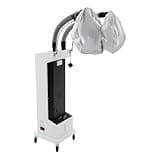 650W Professional Nano Hair Steamer with 2 Vaporizing Caps & 4 Wheels, Dual Tube Hair Steaming Machine with LED Control Panel, 5 Modes, 3 Levels Fog Output Adjustable (White)
