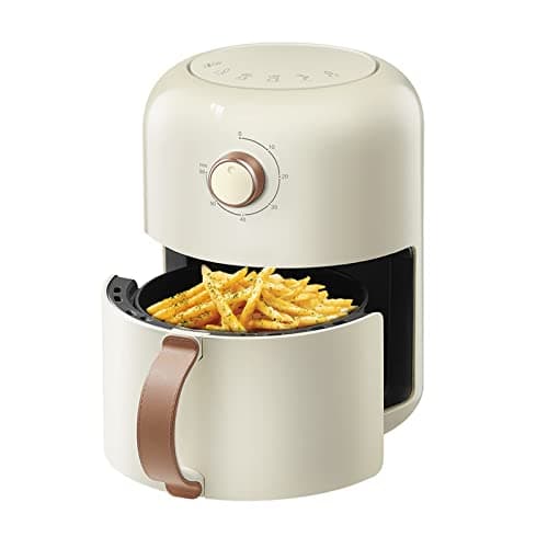 Air Fryer 1. 6QT Compact Electric Air Fryers Hot Oven Oilless Cooker with 6 Presets Auto Shut Off Temperature Control Nonstick Basket 1200W (Color : Green) (Beige)