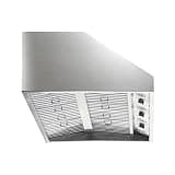 SINDA 48-Inch Outdoor BBQ Vent Hood 304 Stainless Steel with 4-Speed Fan Control 2010 CFM Single Blower Adjustable LED Lights Commercial Baffles