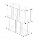 CervidomePro 3-Tier Acrylic Horizontal Bookshelf 11.8''D X 47.2''W X 24.6''H Wide Bookshelf with Large Storage Easy Assembly for Home Office Living Room Bedroom