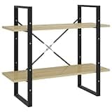 KGHFDVB 2-Tier Book Cabinet Sonoma Oak 31.5x11.8x27.6 Inches Engineered Wood Bookshelf, 2 Shelf Bookcase for Home Office Storage