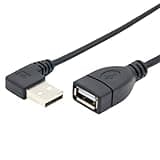 QFDRRFIJT 5psc USB 2.0 A Male to Female 90 Angled Extension Adaptor Cable USB2.0 Male to Female Right Left Down up Black Cable(Right Bend USB2.0,0.5m)