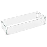 Nuu Garden Tempered Glass Wind Guard for Rectangular Propane Fire Pit Table 28.7''*10.2''*5.5'' Inch, Durable Flame Guard Shield with Aluminum Alloy Corner Brackets for Outdoor Patio Gas Fire Table