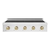 ZLINE Autograph 36 in. Paramount Induction Rangetop with 5 Element Cooktop and Bronze Accents