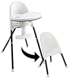 Primo Cozy Tot Deluxe Convertible Folding High Chair & Toddler Chair - Portable Foldable Baby Chair/Toddlers Highchair - Travel Friendly, Removable EZ Clean Tray, Black/White, 22"x21"x33.5"