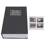 Medium Dictionary Diversion Book Safe, Book Box with Combination Lock, 9.4x6.3x2.2in, Hollow Secret Safe Box for Money Jewelry Cards (Black)