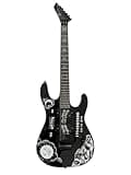 Solid Body Electric Guitar, Black Occult Spirit Board Graphic with Dual Humbuckers & Locking Tremolo, Full Size 6-String for Heavy Metal (Guitarra Eléctrica)