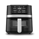 Cuisinart Air Fryer, 2.6-Quart Compact Basket Fryer with 3 Cooking Functions to Air Fry, Roast, and Bake, 3 Airfryer Presets, Dishwasher-Safe Parts, AIR-80, Stainless Steel & Black