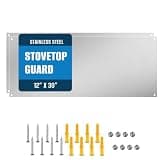 2-Pack 12" By 30" Stainless Steel Stove Backsplash, Reversible Ultra Flat Splatter Guard Range Hood Backsplash, Easy Clean Wall Shield Metal Panel, Compatible with Broan-NuTone 413004, Sliver