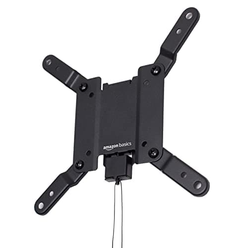 Amazon Basics Fixed Flat TV Wall Mount, Low Profile, for 12" to 40" TVs, VESA 200x200, 40 lbs Capacity, with Installation Template, Black