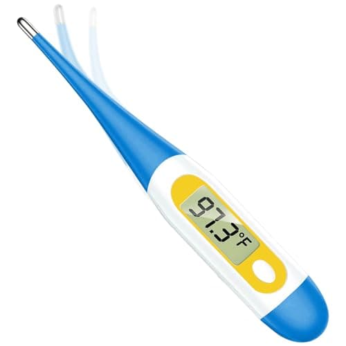 Basal Thermometer for Adults with 10 Seconds Fast Reading, Digital Thermometer (Light Blue+Yellow)
