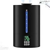 Coolfiqu 6L Humidifiers for Bedroom Large Room Home,Cool and Warm Humidifier for Baby and Plants Hot Mist Top Fill Desk Humidifiers Oil Diffuser,Quiet,Adjustable Mist,360°Nozzle-Black(2026 Upgraded)