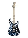 Solid Body Electric Guitar, Blue Striped with Locking Tremolo & Humbucker, Full Size 6-String for Rock Stage (Guitarra Electrica)