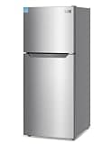 BLACK+DECKER 10 Cu. Ft. Top Mount Refrigerator with Freezer, 2 Door Refrigerator with Top Freezer and Adjustable Temperature Control,ENERGY STAR, BR1000HS, Stainless Steel Look