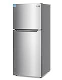 BLACK+DECKER 10 Cu. Ft. Top Mount Refrigerator with Freezer, 2 Door Refrigerator with Top Freezer and Adjustable Temperature Control,ENERGY STAR, BR1000HS, Stainless Steel Look
