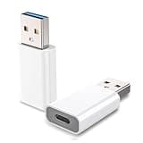 MOSWAG USB to USB C Adapter 2 Pack, USB C to USB Adapter, USB to C Adapter Compatible for iPhone 17/16/15 Mini Pro Max, Apple MagSafe Watch 11/10/9/8, Galaxy S20-26, iPad Air Mini 6/7, CarPlay