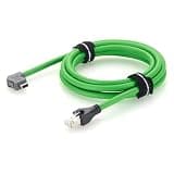 Plinkwirekb IX to RJ45 Cat6A Industrial Ethernet Cable Right Angle IX40G-A-10S-CVL2(7.0) 10Pin A-Key to RJ45 Male 10Gbps Shielded for PLC, Machine Vision, Robotics, PROFINET (2M/6.6FT)