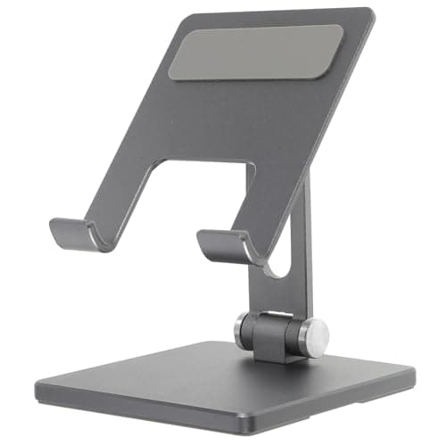 ULTECHNOVO Adjustable Tablet Stand and Desk Mount Metal Holder for Home and Office Use, Foldable Multi-Angle Tablet Bracket Compatible with Ipad, Space Gray Medium Size