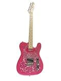 Solid Body Electric Guitar, Pink Paisley, Maple Fretboard with Single-Coil Pickups, Full Size 39" for Stage Performance & Studio Recording (Guitarra Electrica)